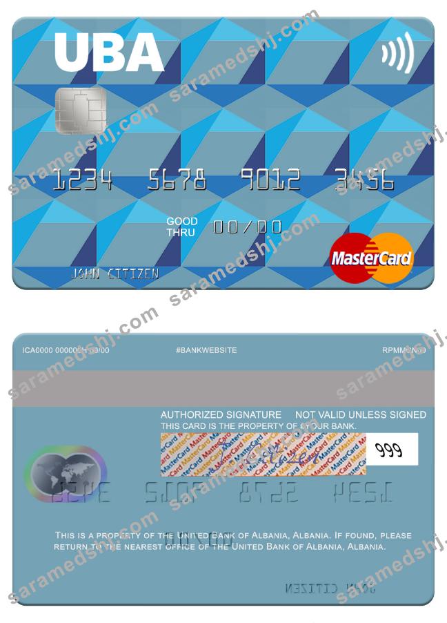 Albania United Bank of Albania mastercard